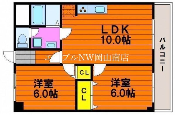 岡山駅 バス20分  十日市南下車：停歩7分 1階の物件間取画像